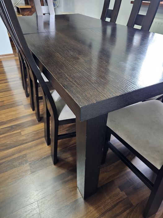 Stół rozkładany do jadalni salonu 100x200/250/300 komplet 8 krzeseł