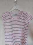 Lniany biały t-shirt z krótkim rękawem.. Benetton. Rozmiar M/L