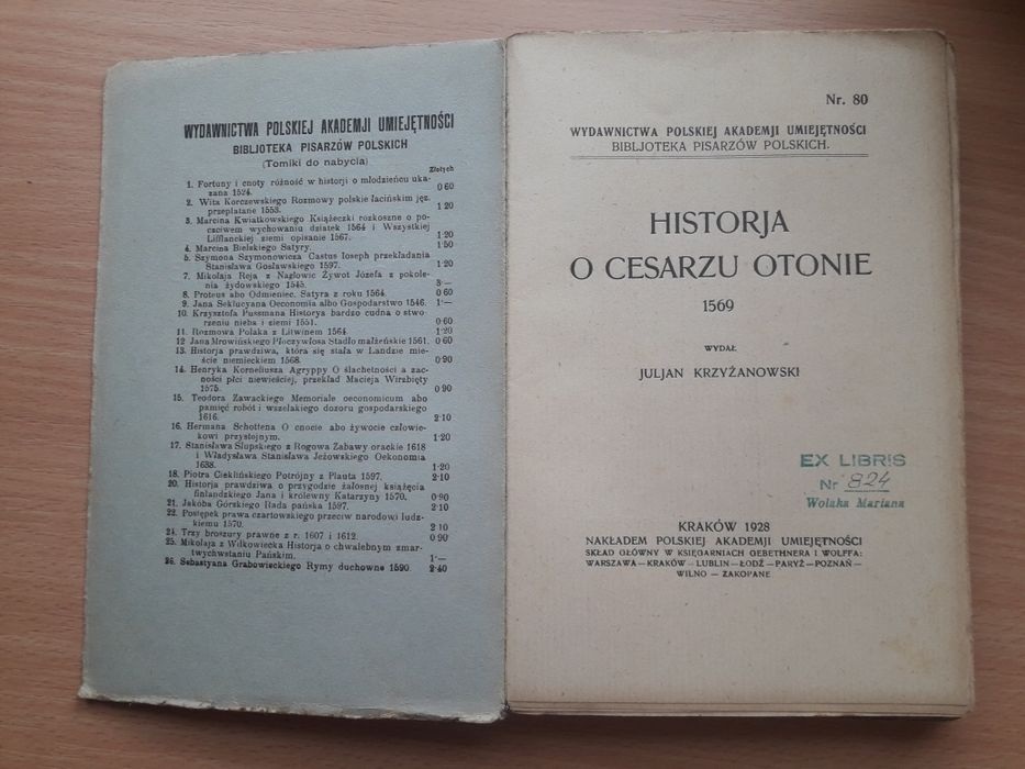 kolekcjonerska Historia o cesarzu ottonie Julian Krzyżanowski 1929