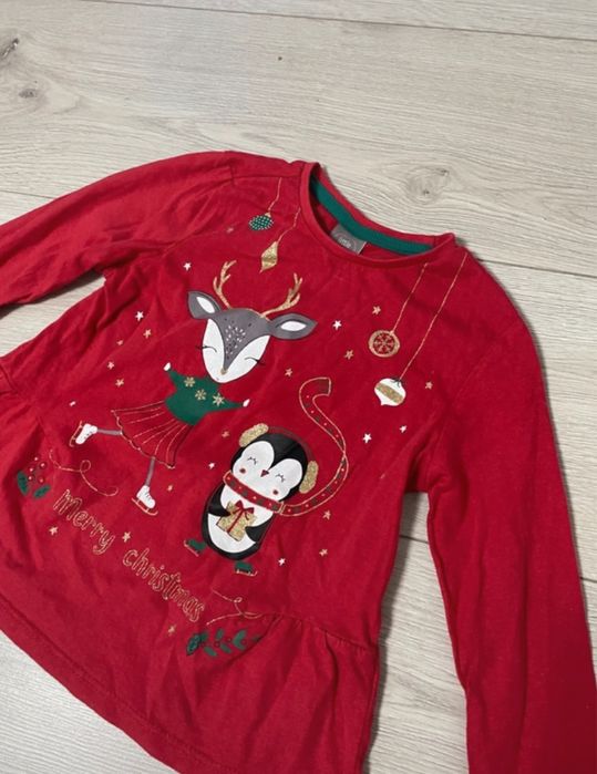 Bluzka świąteczna na długi rękaw