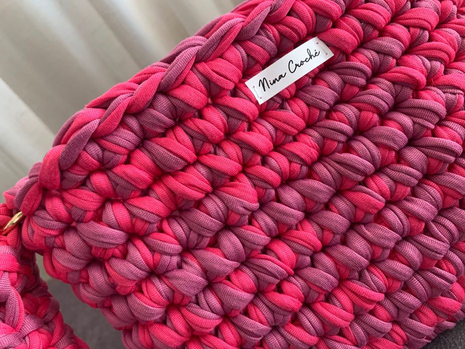 Bolsa Framboesa Croche