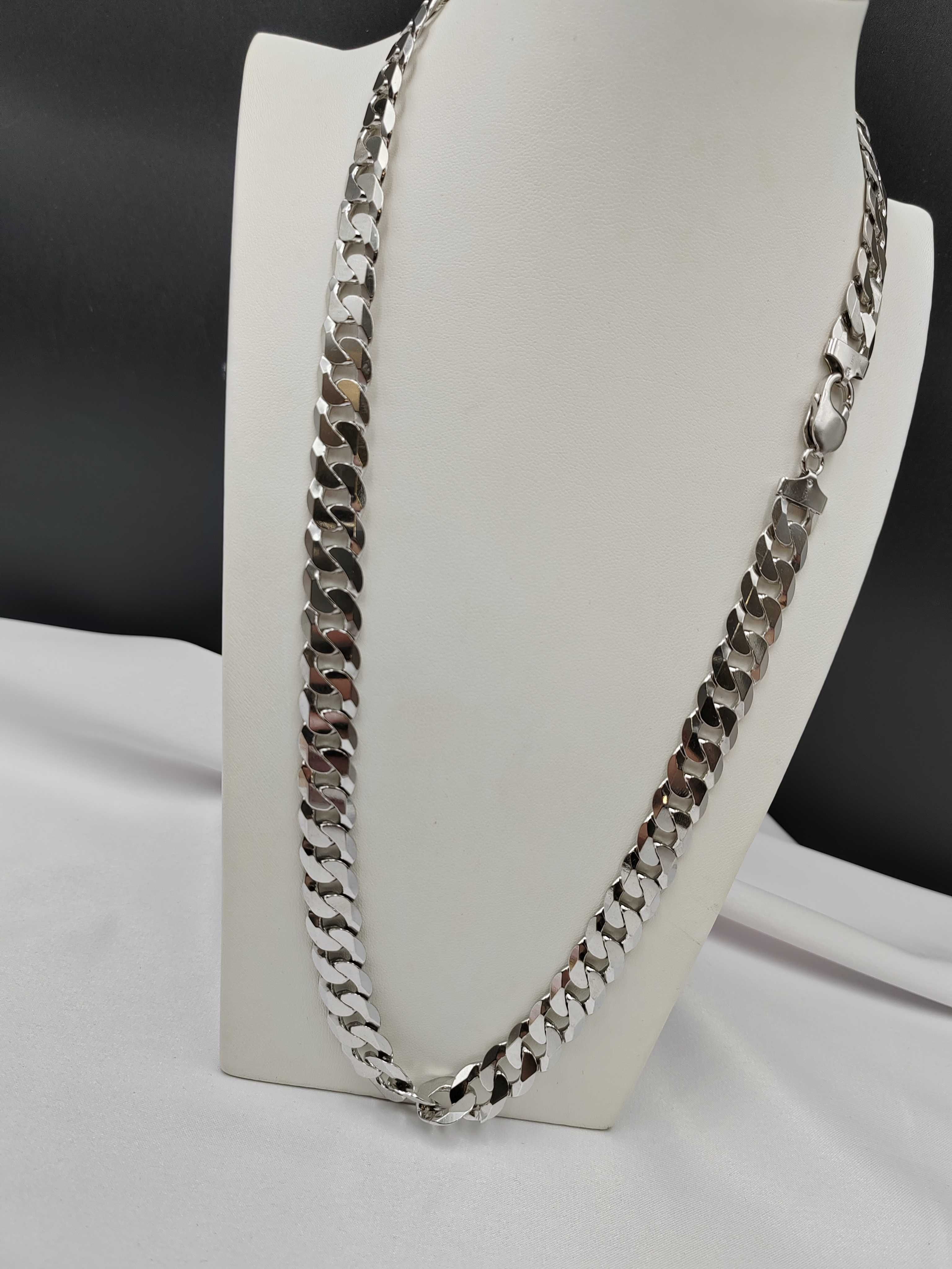 NOWY Srebrny Łańcuch Pancerka 60cm / Srebro 925