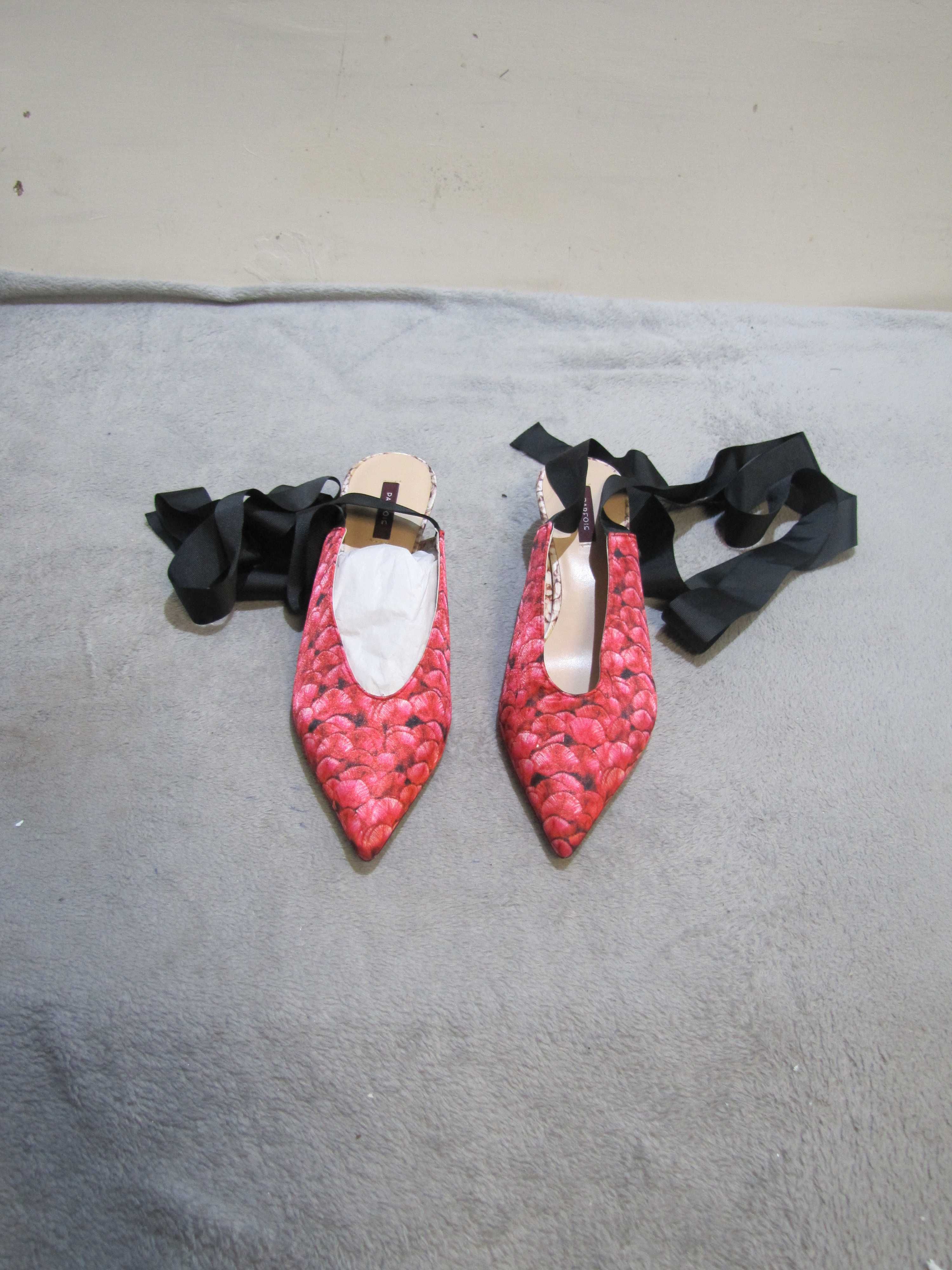 Czółenka buty damskie na obcasie szpilki wiązane szpic roz. 36 Parfois