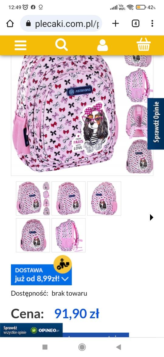 Plecak szkolny nowy dla dziewczynki