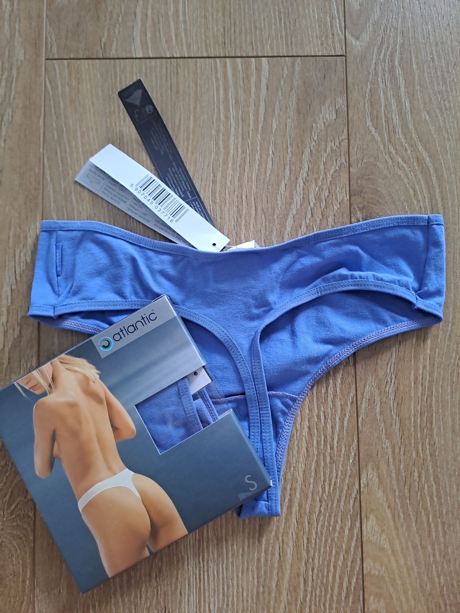 Stringi damskie Atlantic, rozmiar S, kolor niebieski