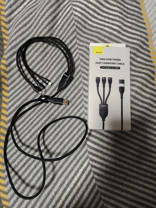 Кабель Baseus для заряджання телефонів і інших гаджетів 3 в 1  100w
1