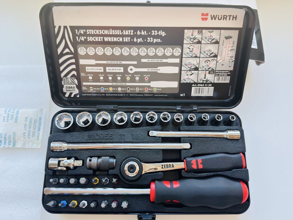 Набір головок торцевих WURTH ZEBRA MULTI 1/4" 33 шт.