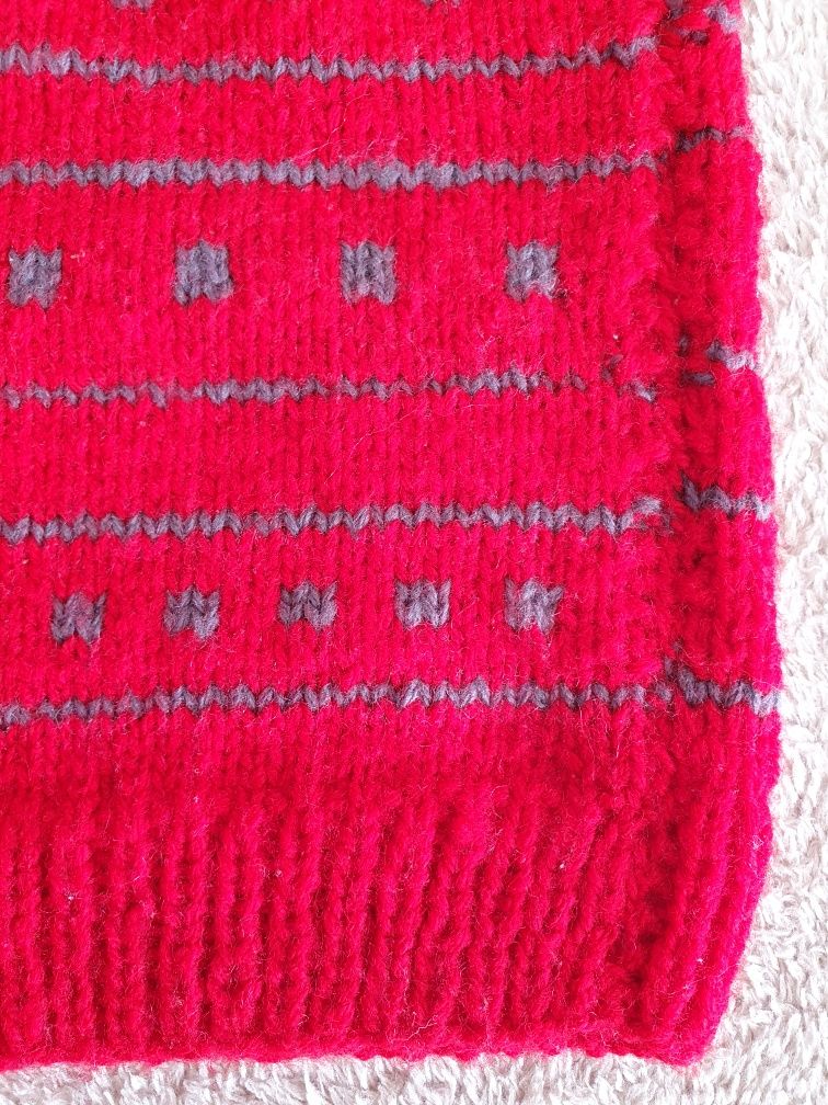 Kamizelka Czerwona HandMade. Produkt własnej Roboty! Na drutach!