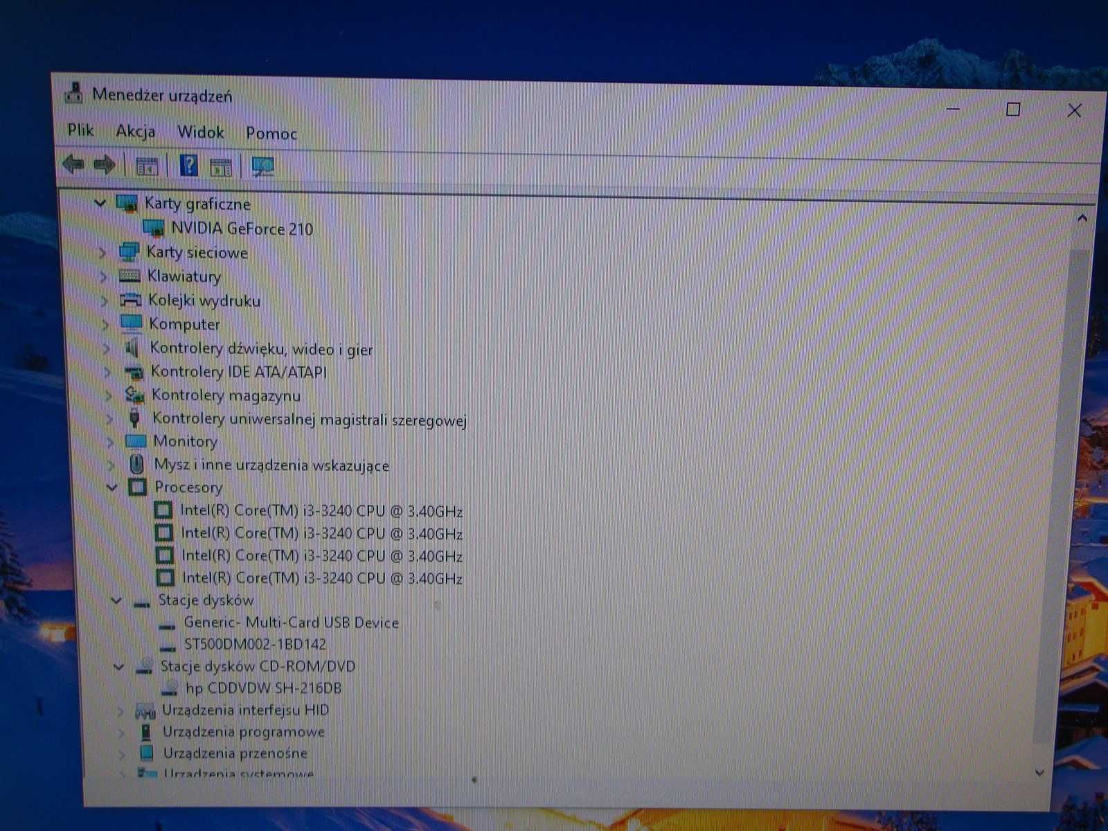 Komputer HP Intel Core I3 3.40GHz, 500GB  NVIDIA GeForce210