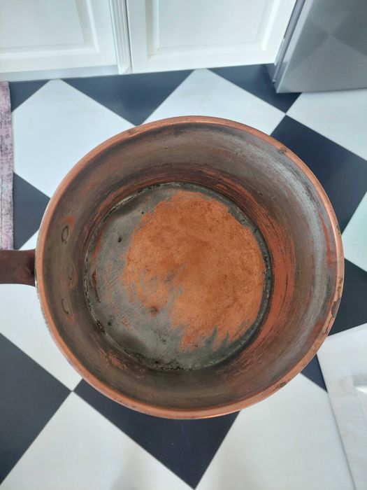 Miedziany rondel Paris sygnowany