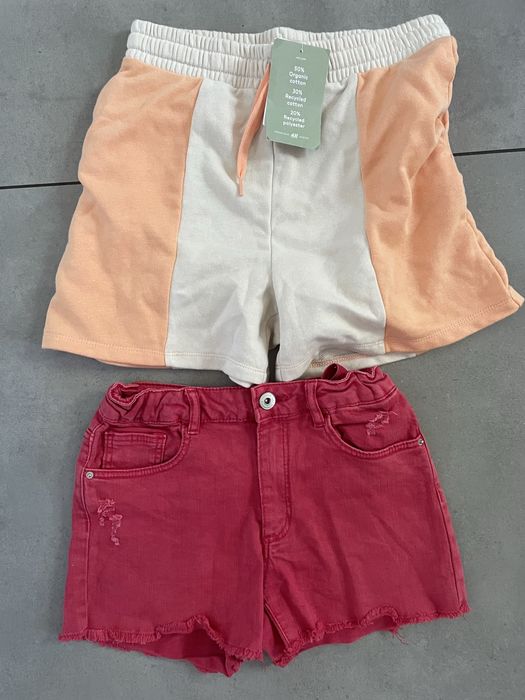 Nowe spodenki H&M 146 cm dresowe + używane szorty Zara 11-12 lat