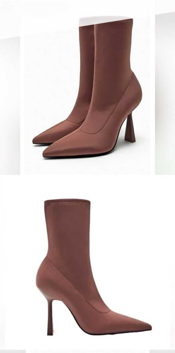 Botins lycra rosa ZARA