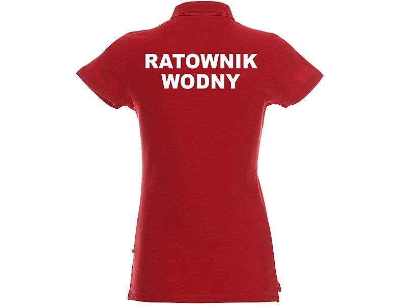 Koszulka Polo damska RATOWNIK WODNY czerwona (XS)
