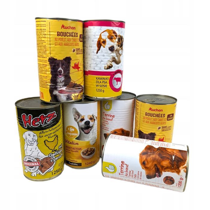Puszka Mokra Karma Dla Psa Zestaw Mix Smaków 8Szt X 1250G