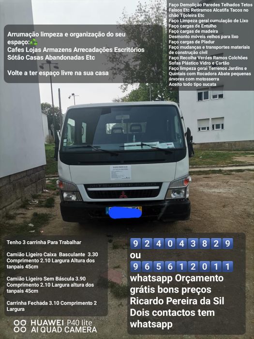 Faço cargas de Entulho Madeira Pladur Resíduos Monos