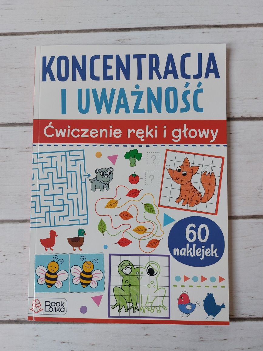 Koncentracja i uważność to książka zawierająca ćwiczenia ręki i głowy