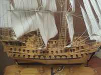 Деревянная модель корабля парусник ручная работа