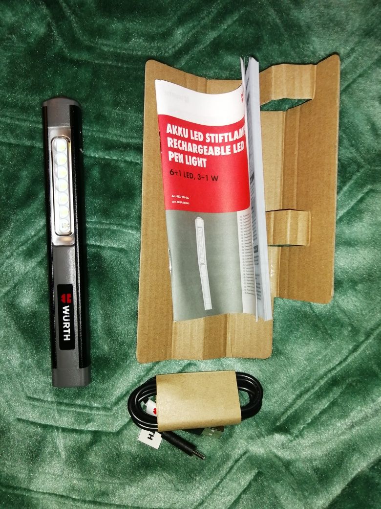 Wurth Lampa Latarka  RĘCZNA 6+1 LED SMD USB-C !!! Nowa !!!