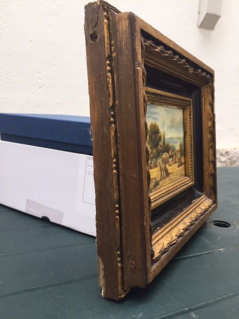 Quadro com pintura a óleo paisagem
