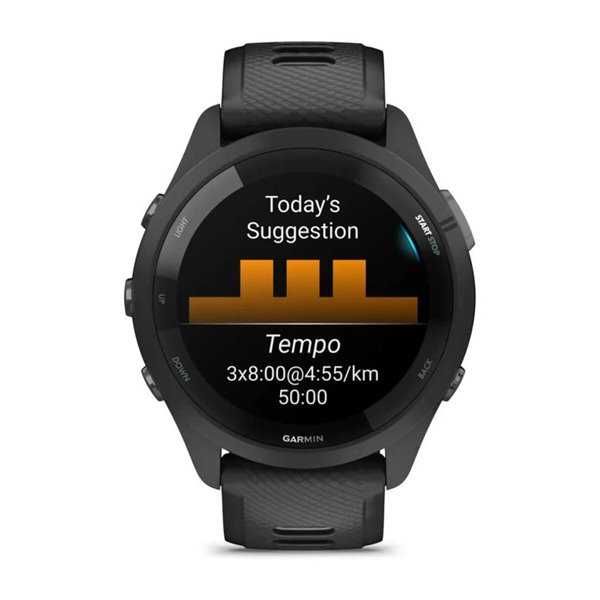 Forerunner 265 з чорним корпусом та  силіконовим ремінцем 010-02810-10