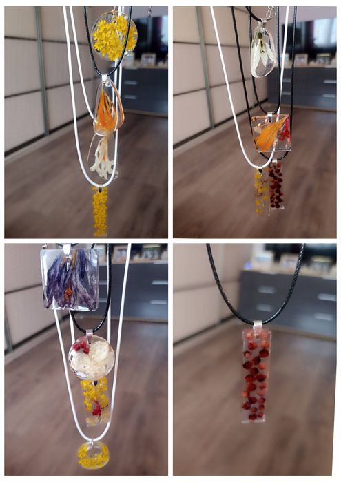 Кулони з епоксидної смоли з квітами підвіска голуб горлиця