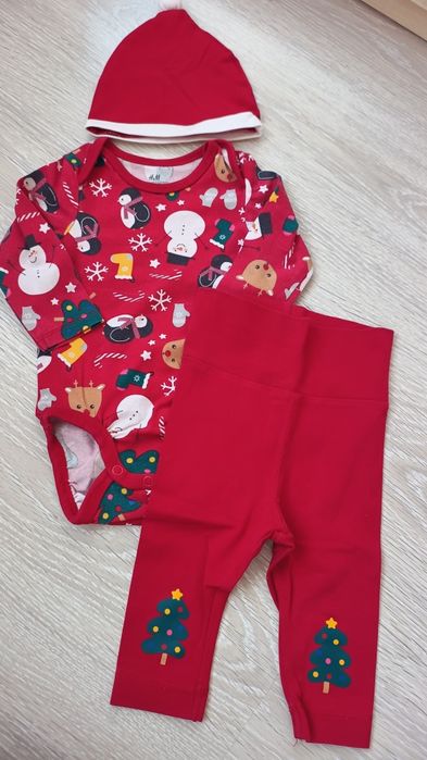 Komplet świąteczny, Święta, body + spodenki, r.62 H&M