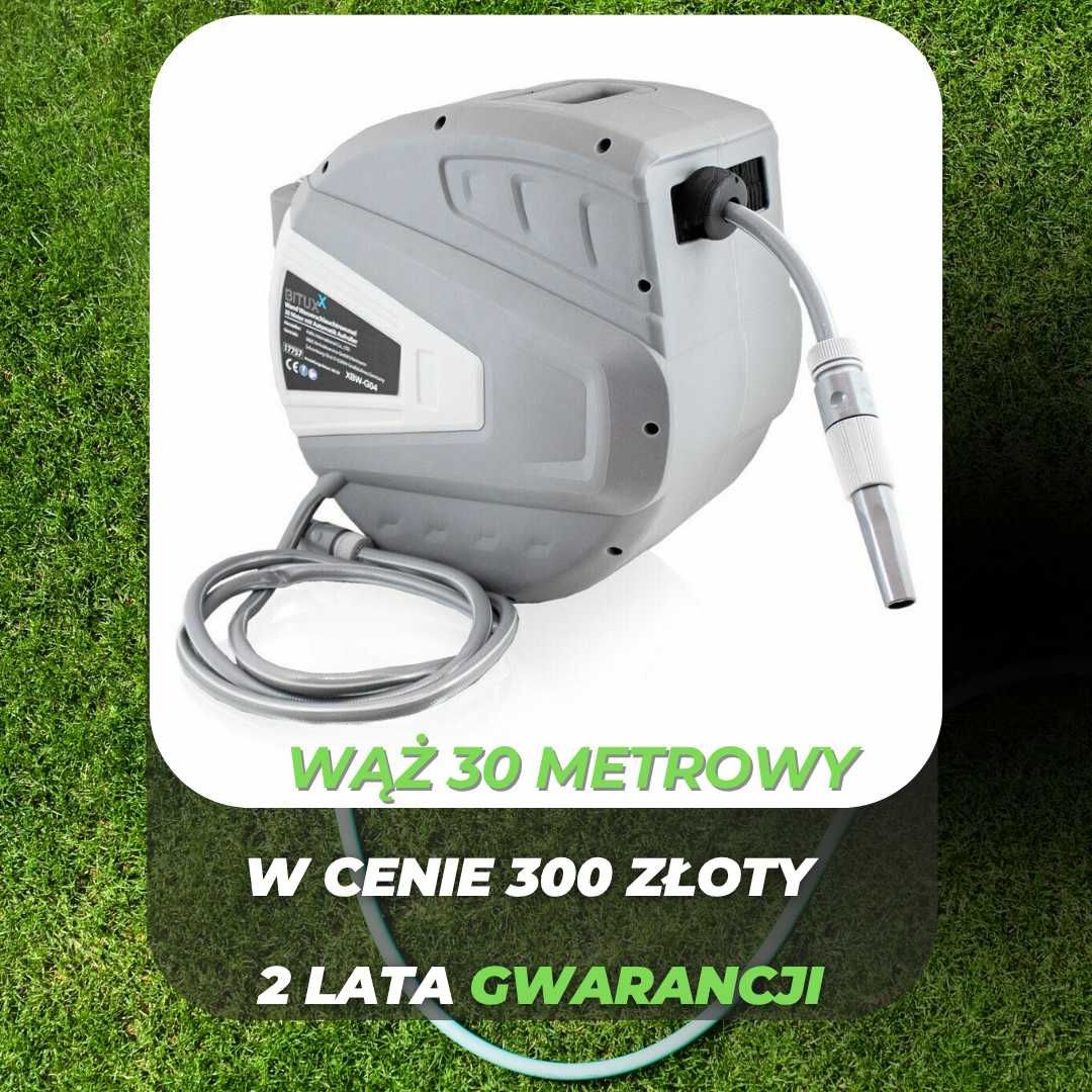 wąż ogrodowy z automatycznym zwijaniem zestaw do podlewania - Nowy!