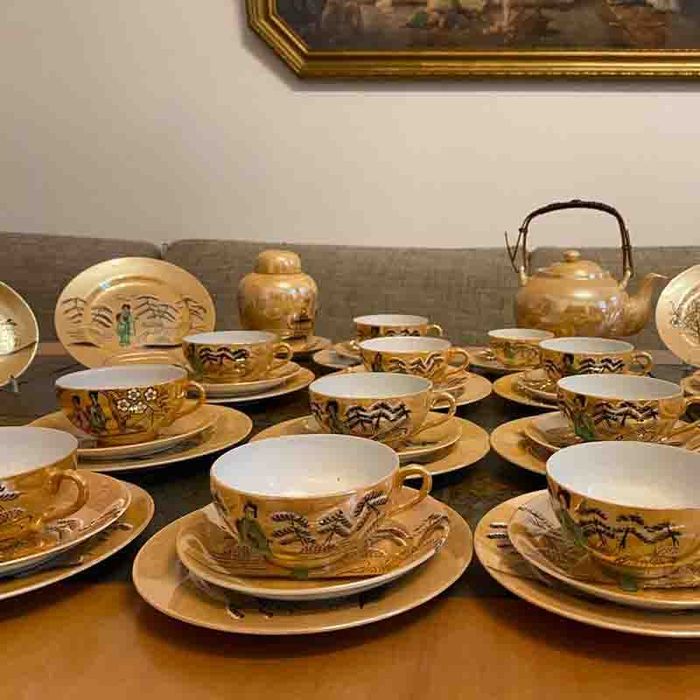 Японська легенда чайно-кавовий сервіз у стилі Імарі/Кутані, 50 шт