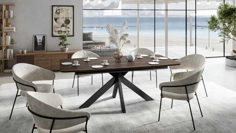 Stół Dębowy lub Orzech z Litego Drewna LOFTowy rozkładany okrągły LOFT