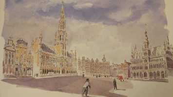 Pintura aguarelas - Grand Place Bruxels