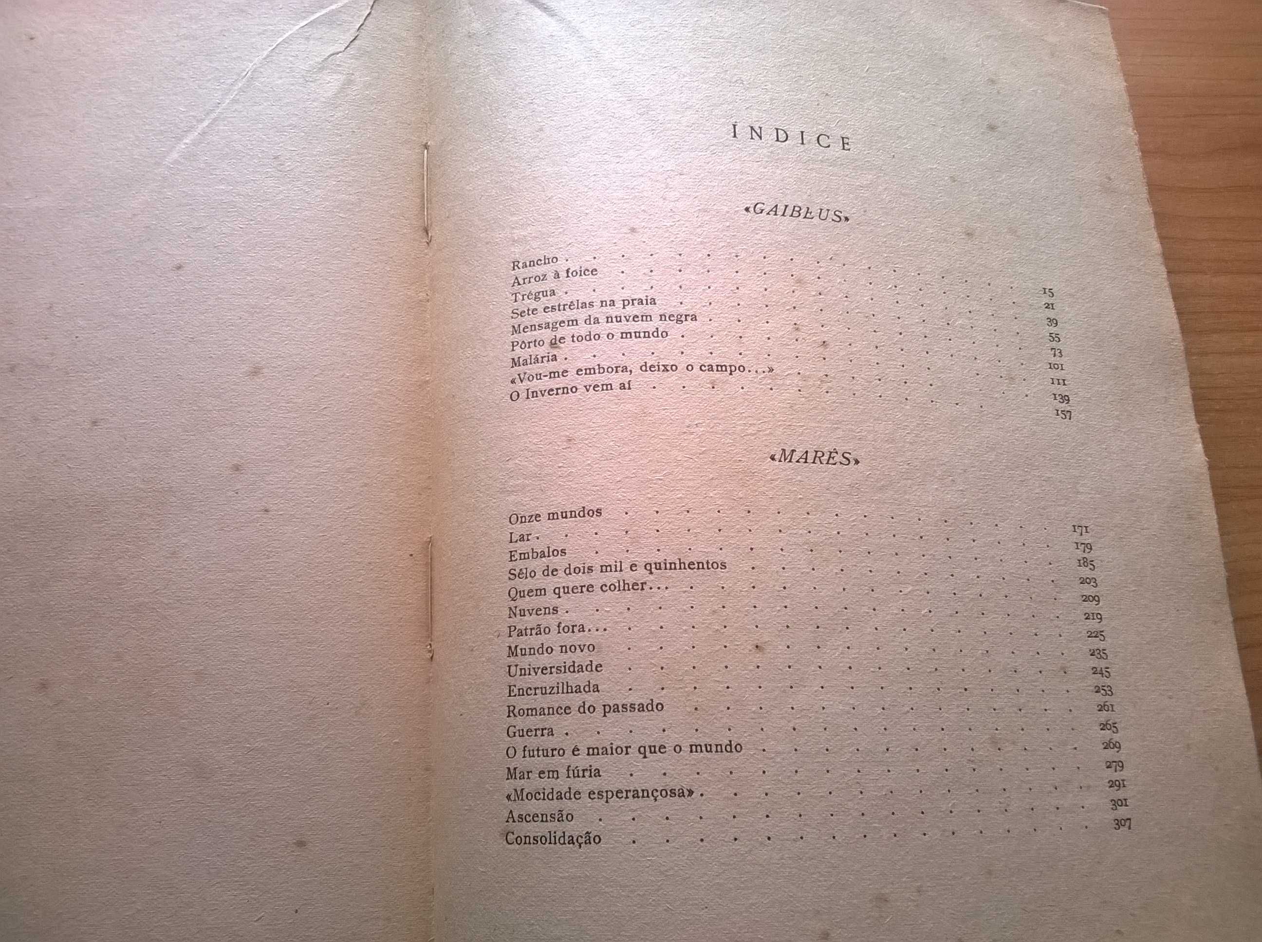 Livro com Gaibéus, Marés e Avieiros - Alves Redol