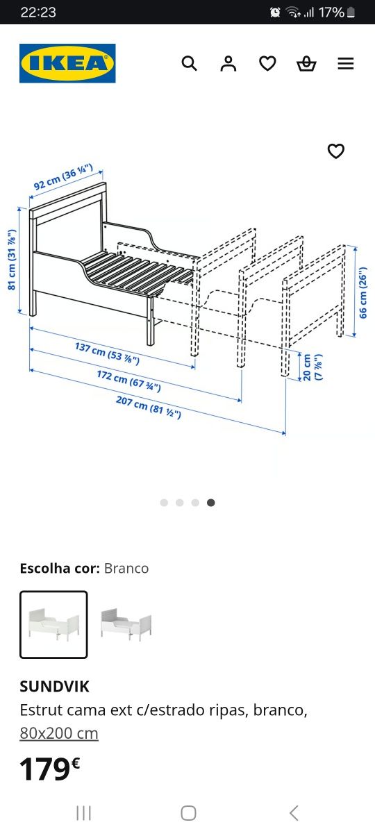 Cama extensível criança SUNDVIK