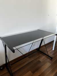 Szklana czarna konsola biurko