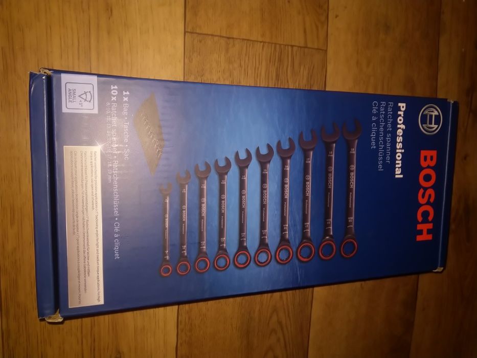 Zestaw kluczy grzechotkowych Bosch professional, nowe.