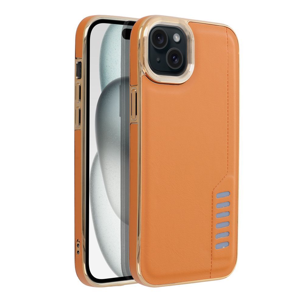 Etui Case Plecki Milano Iphone 15 Plus Brązowy + Szkło 9H