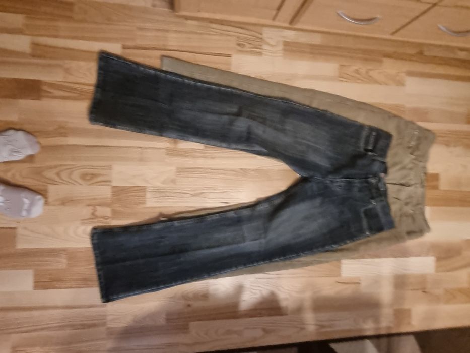 Spodnie sztruksowe i jeansowe L