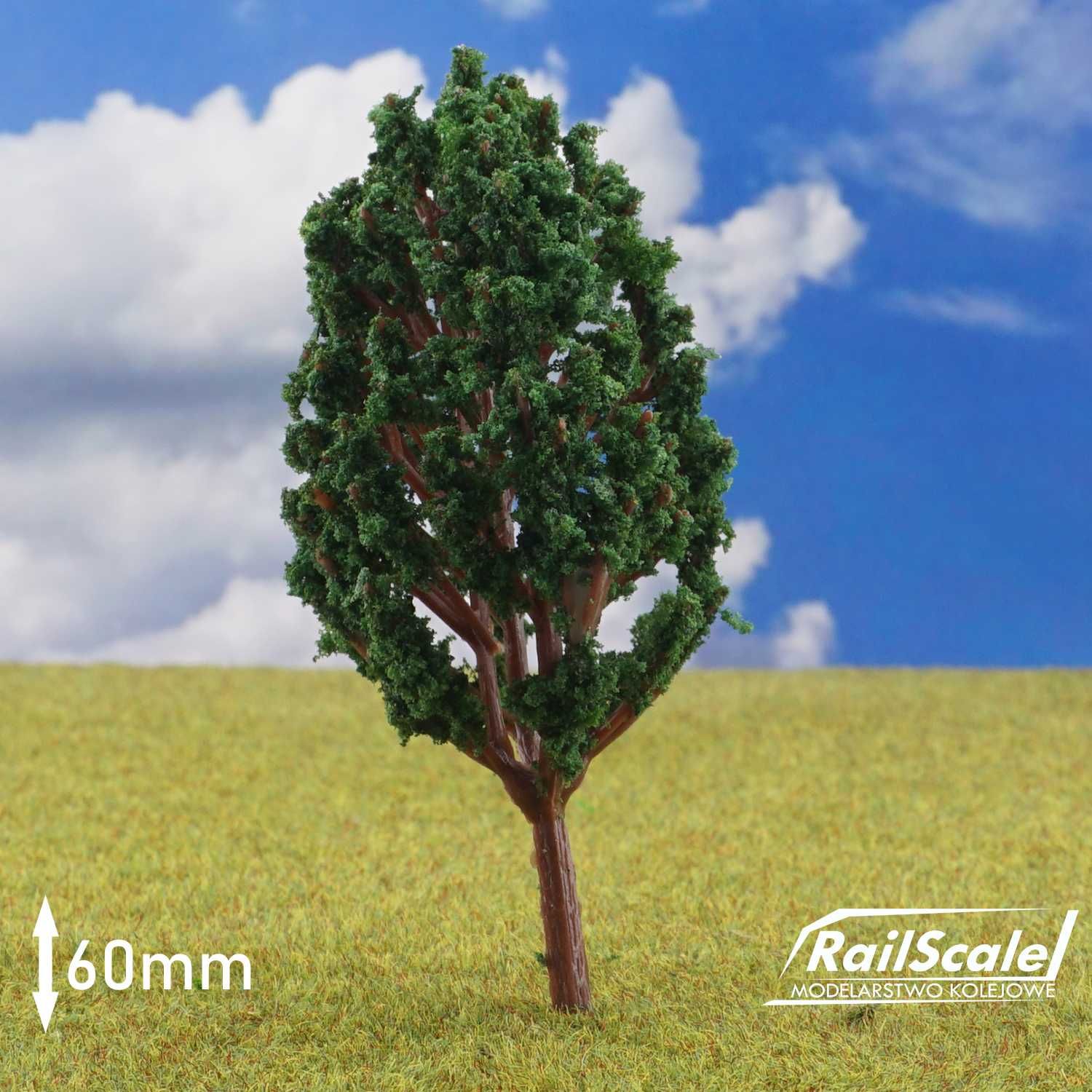 Drzewko 60 mm na makietę kolejową H0 TT