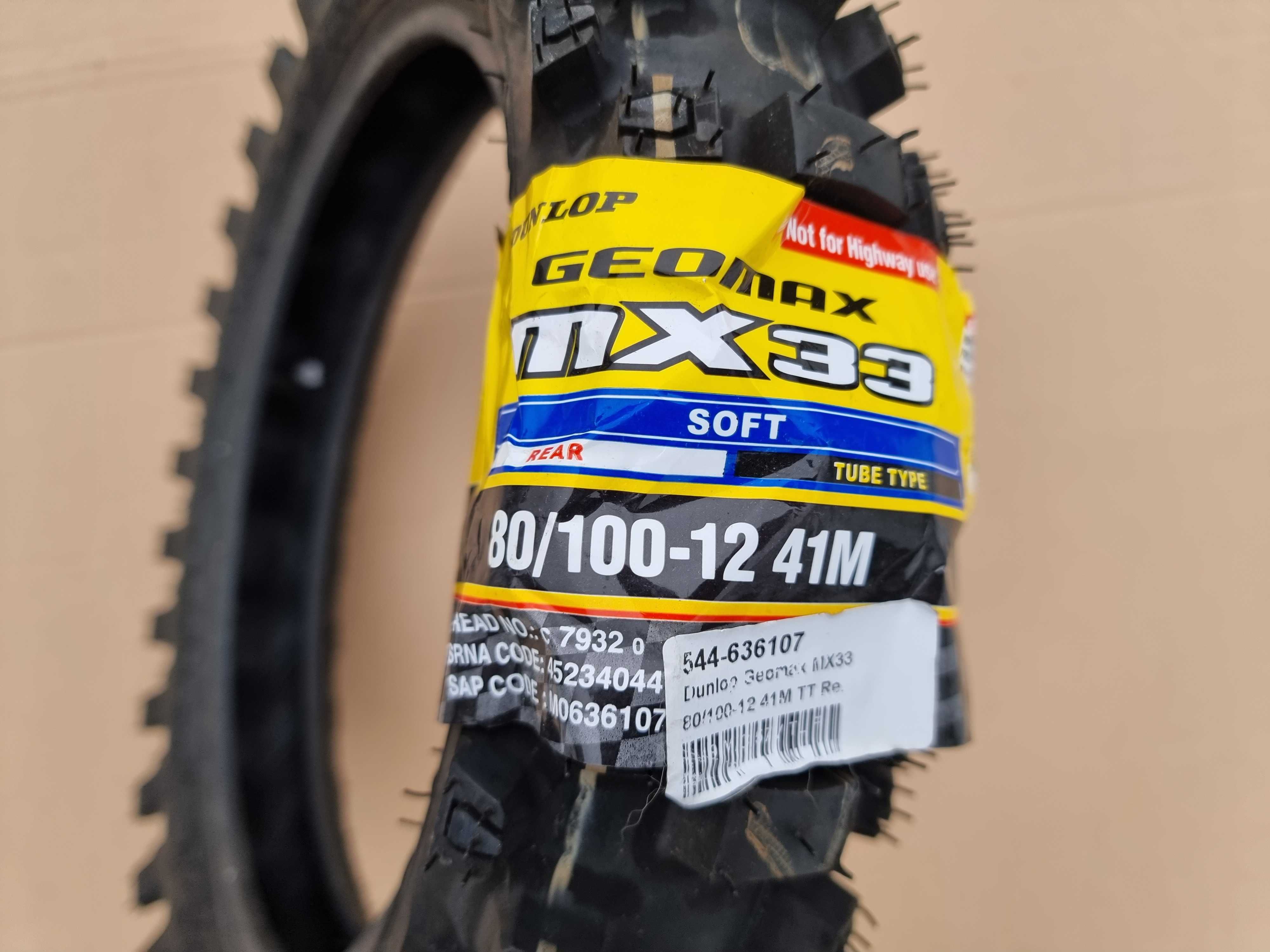 Opona Dunlop Geomax mx33 roz. 80/100-12 NOWA ! 41M TT