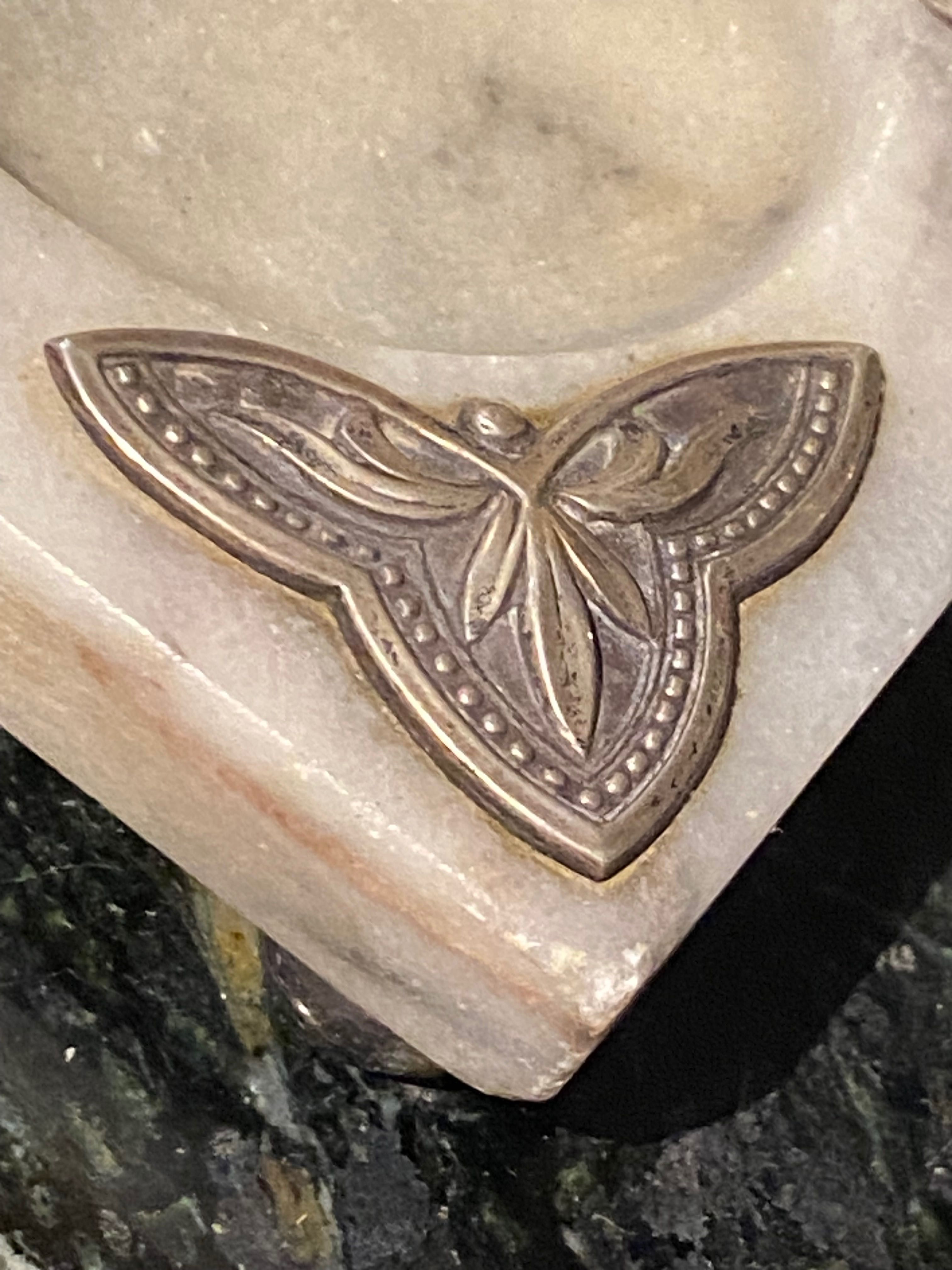 Cinzeiro Arte Nova com Prata Portuguesa contrastada Javali 11 cm