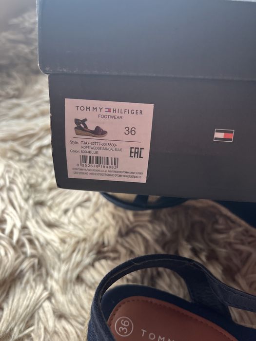 Tommy Hilfiger sandałki logowane r 36 wyższe rope wedge sandal