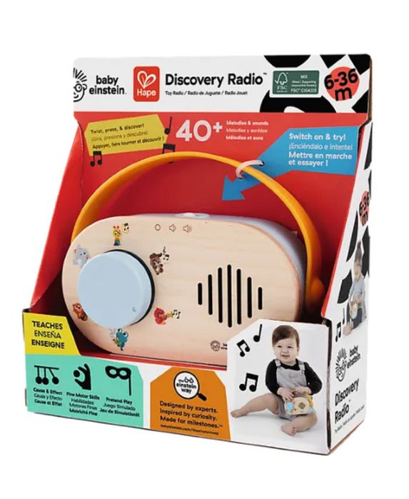 Hape, Baby Einstein, magiczne dotykowe radyjko, zabawka muzyczna 6-36m