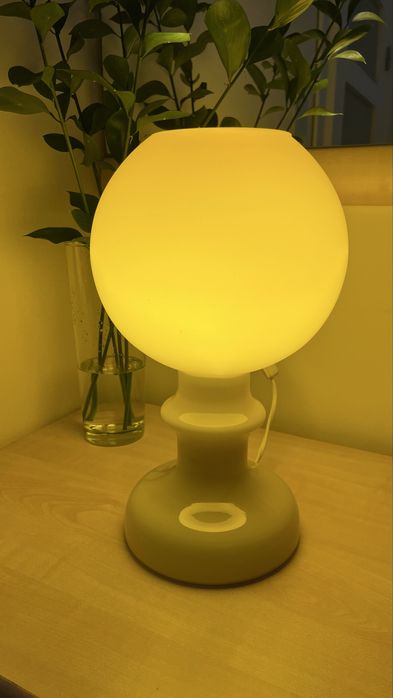 Polam Wieliczka 1970 r Szklana Żółta Lampa Lampka  PRL  Unikat