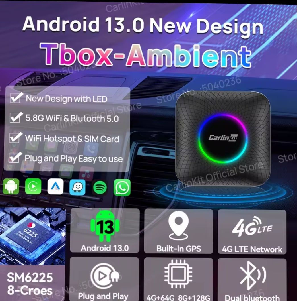 Carlinkit Tbox-Ambient  8/128 AI Box
