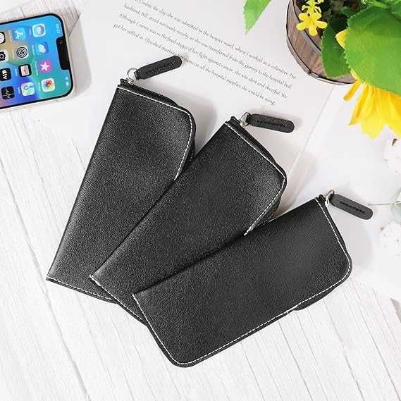 Skórzane Etui Na Okulary HIFOT Z Zamkiem Błyskawicznym Unisex 3 Sztuki