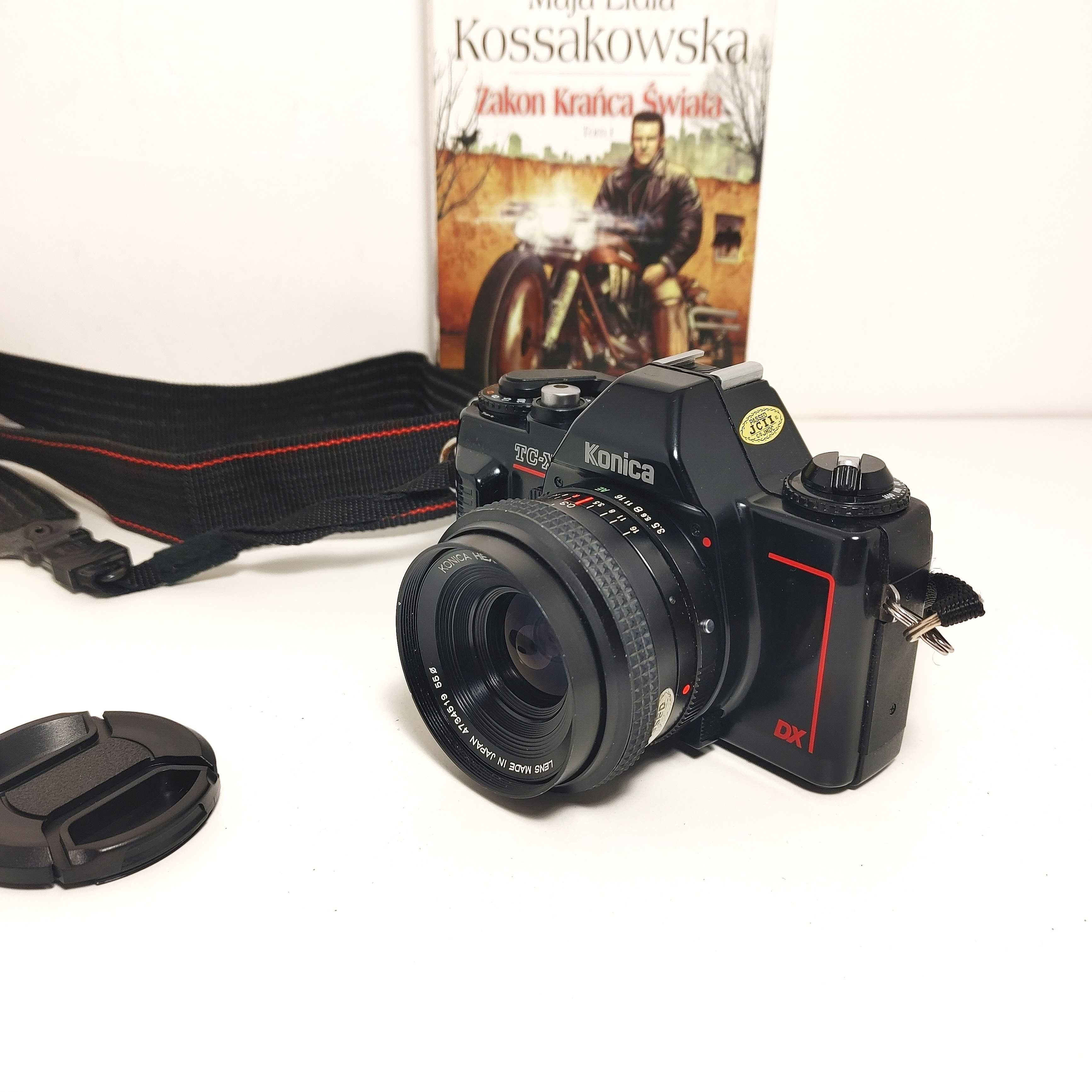 Ostatnia Lustrzanka analog KONICA Czarna KONICA TC X lens Hexar 28mm