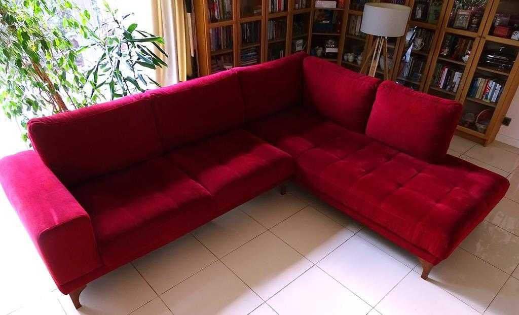 Luksusowy narożnik WESTERN HOME w kolorze RED Cherry - jak NOWY