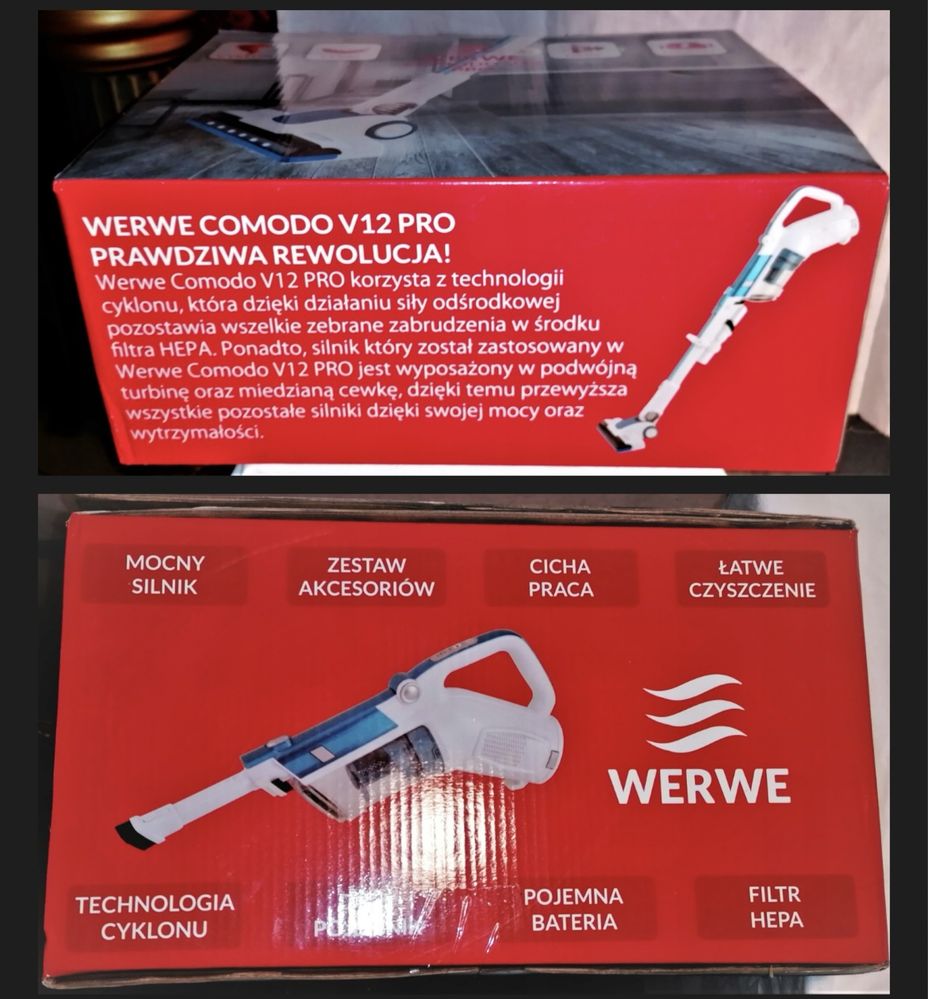 Odkurzacz Werwe Comodo V12 Pro zfiltrem Hepa