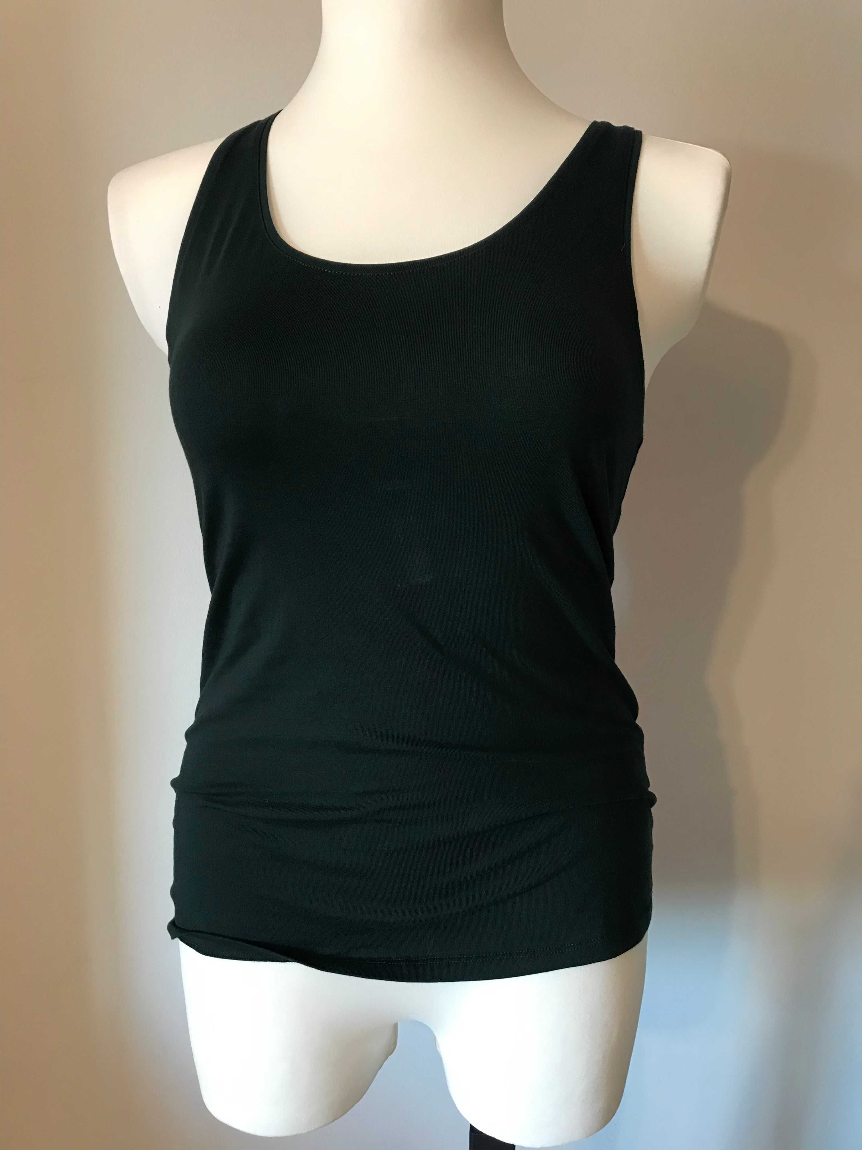 Bluzka na ramiączkach butelkowa zieleń H&M r. 40 / tank top bokserka