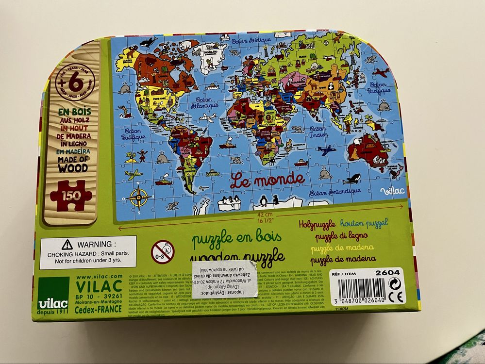 Puzzle drewniane Vilac Świat