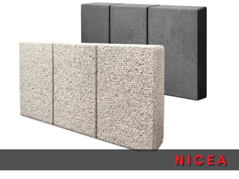 Obrzeże palisadowe szare "NICEA" 8 x 28 x 50 cm BRUKDOM / Lublin